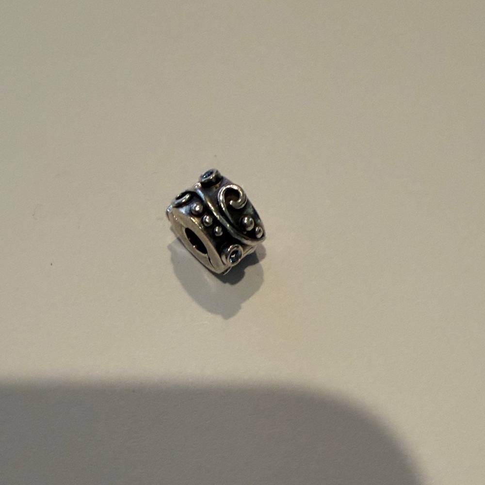 Pandora Silver Charm with Swirl Design